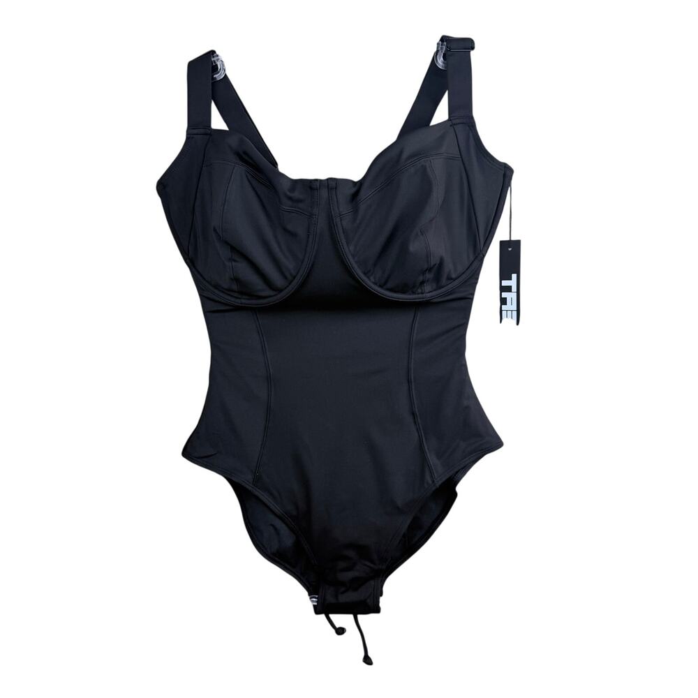 TA3 Lifty Black One-Piece Corset Lace-Up Underwire MED J/K Cup - Picture 3 of 5